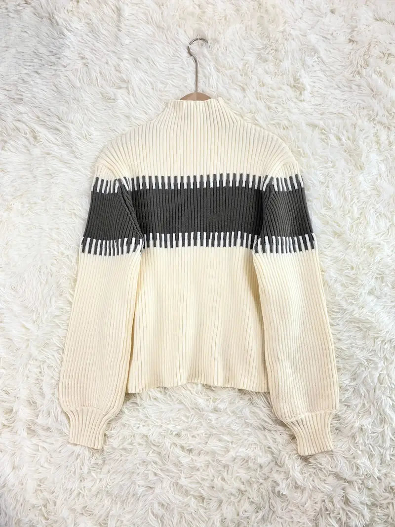 Casual Ribbed Two-piece Sets Midi Color Block Knit Sweater Outfits