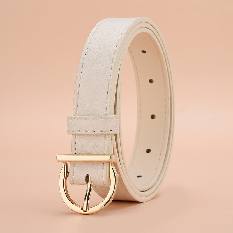 Luxury Soft Fashion Pin Buckle Women's Belt with Cargo Pants Jeans Windproof PU Leather Belts