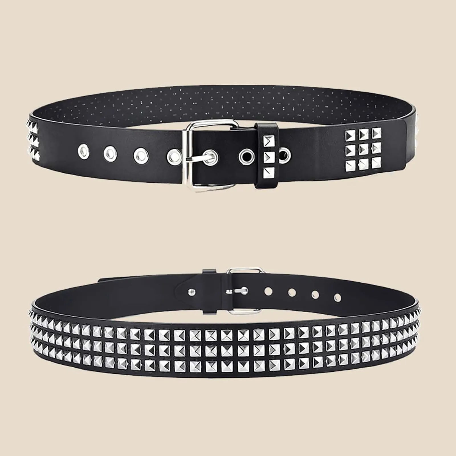 Metal Pyramid Square Bead Rivet Belt Women Punk Hardware Jeans Belts