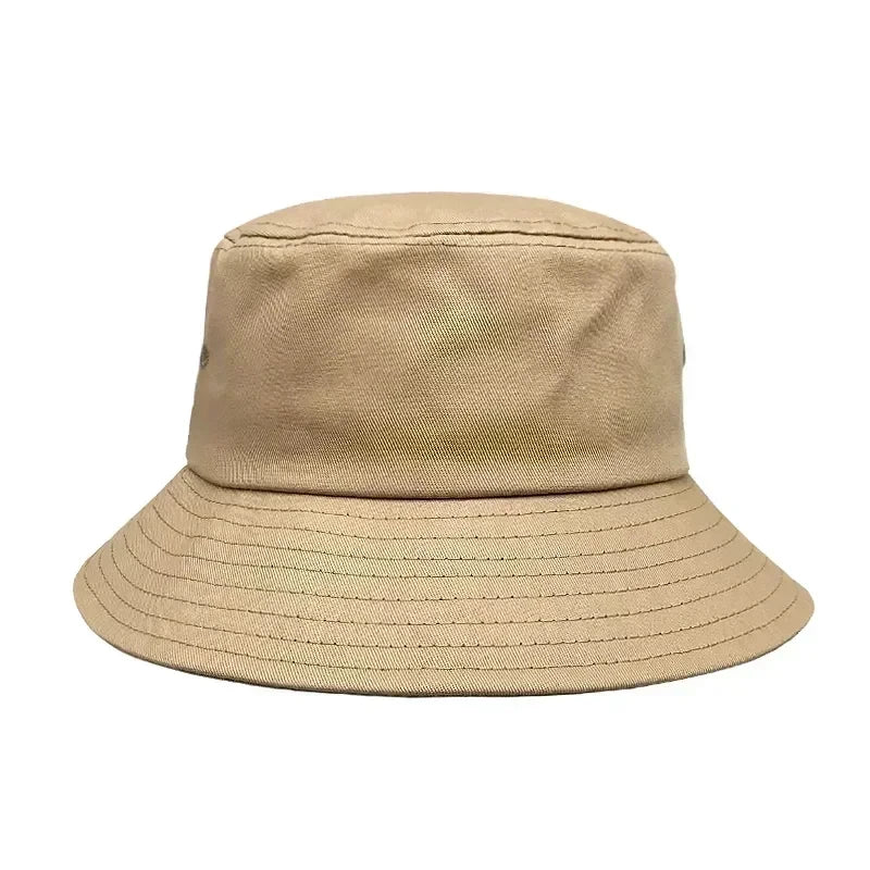 Large Size Summer Fisherman Bucket Caps Women‘s Pure Cotton Panama UPF50+ Sun Hats