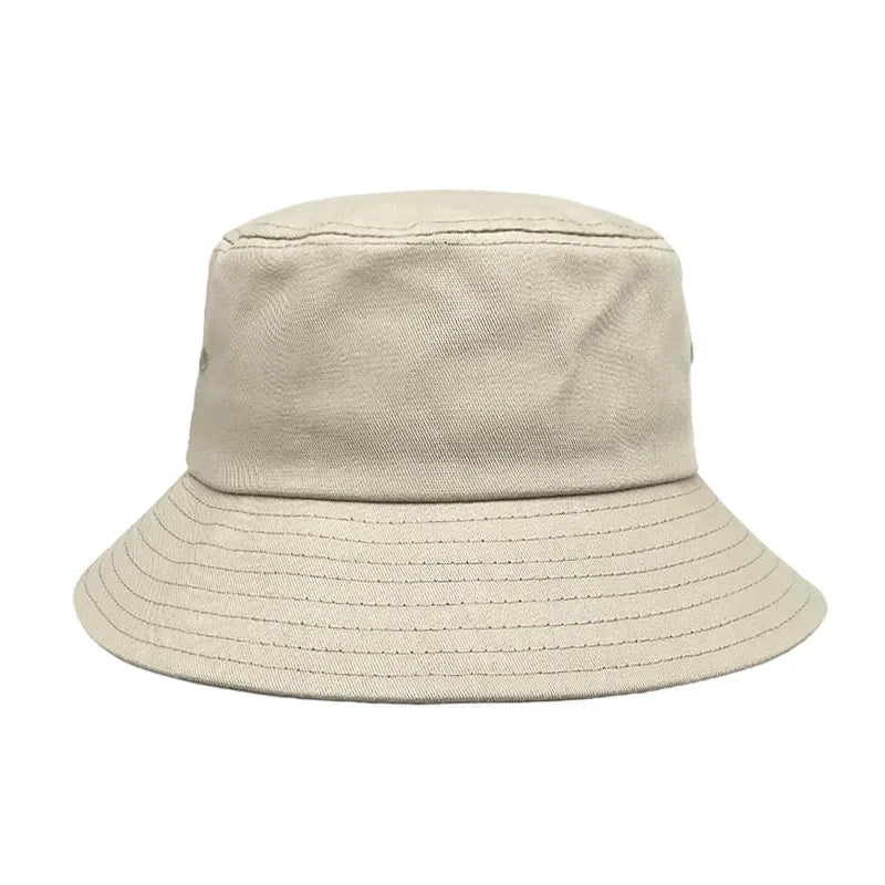 Large Size Summer Fisherman Bucket Caps Women‘s Pure Cotton Panama UPF50+ Sun Hats