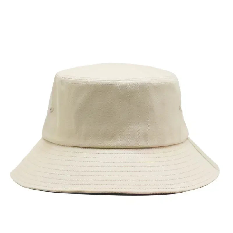 Large Size Summer Fisherman Bucket Caps Women‘s Pure Cotton Panama UPF50+ Sun Hats