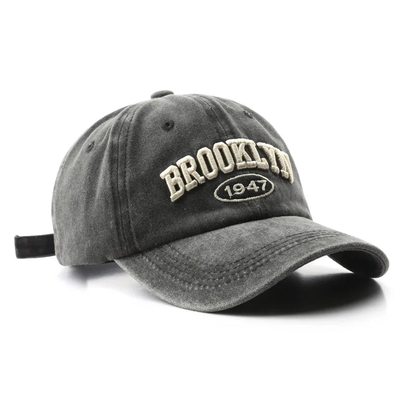 Retro Brooklyn Letter Embroidery Baseball Caps Hip Hop Streetwear Sun Hats