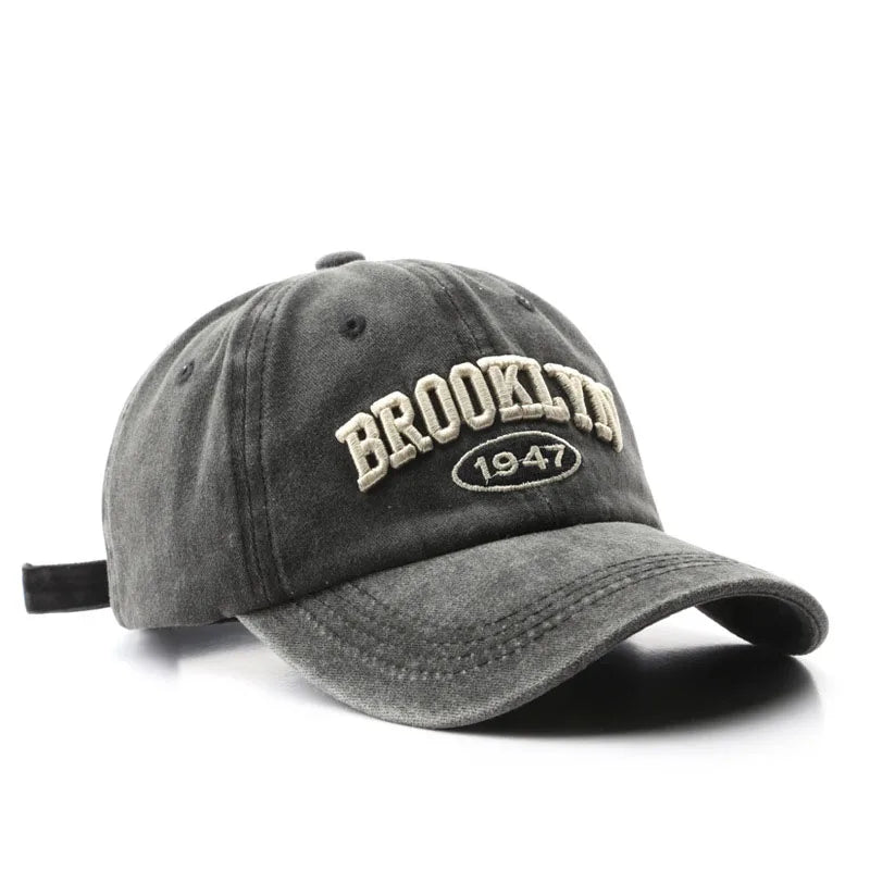 Retro Brooklyn Letter Embroidery Baseball Caps Hip Hop Streetwear Sun Hats