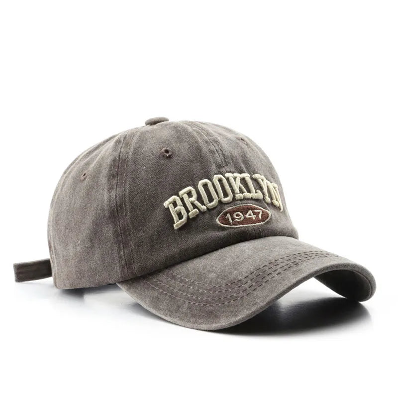 Retro Brooklyn Letter Embroidery Baseball Caps Hip Hop Streetwear Sun Hats