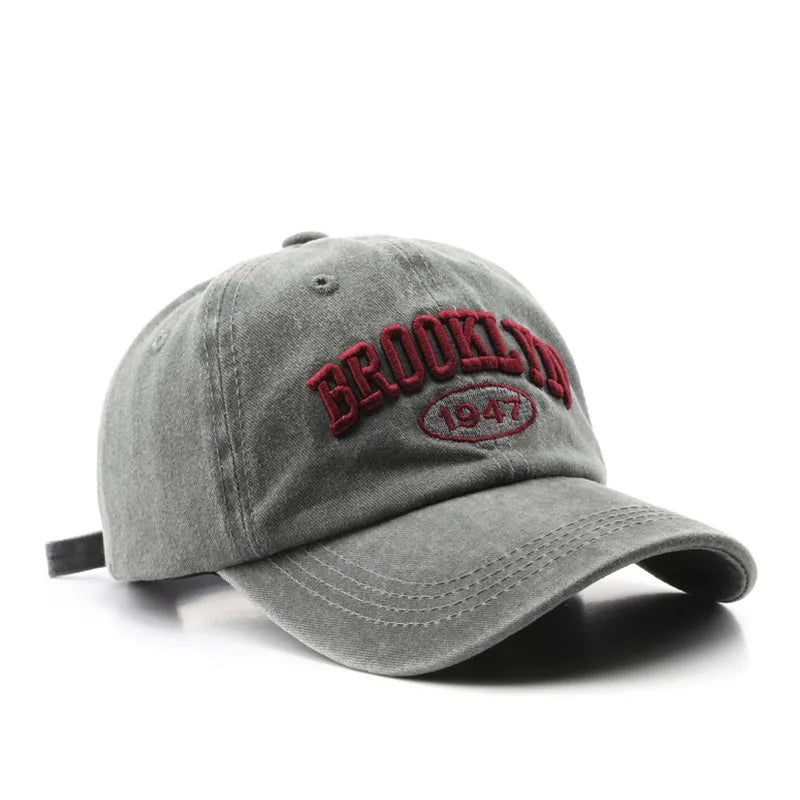 Retro Brooklyn Letter Embroidery Baseball Caps Hip Hop Streetwear Sun Hats