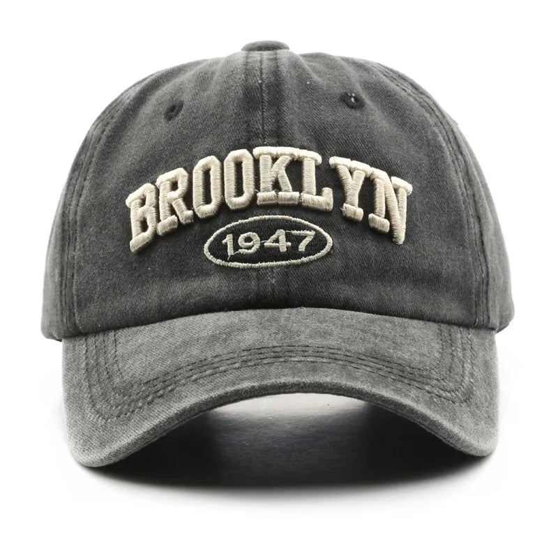 Retro Brooklyn Letter Embroidery Baseball Caps Hip Hop Streetwear Sun Hats