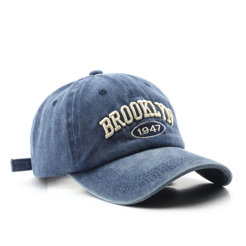 Retro Brooklyn Letter Embroidery Baseball Caps Hip Hop Streetwear Sun Hats