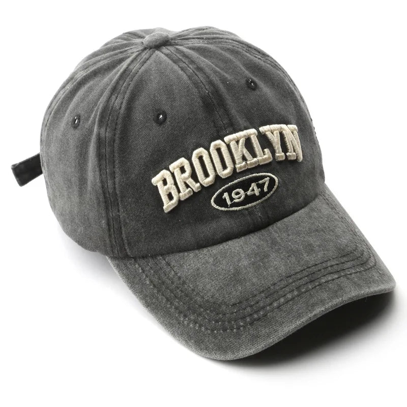 Retro Brooklyn Letter Embroidery Baseball Caps Hip Hop Streetwear Sun Hats