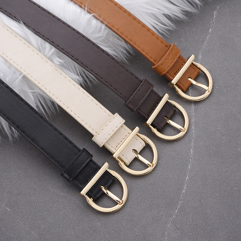 Luxury Soft Fashion Pin Buckle Women's Belt with Cargo Pants Jeans Windproof PU Leather Belts