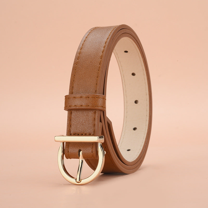 Luxury Soft Fashion Pin Buckle Women's Belt with Cargo Pants Jeans Windproof PU Leather Belts