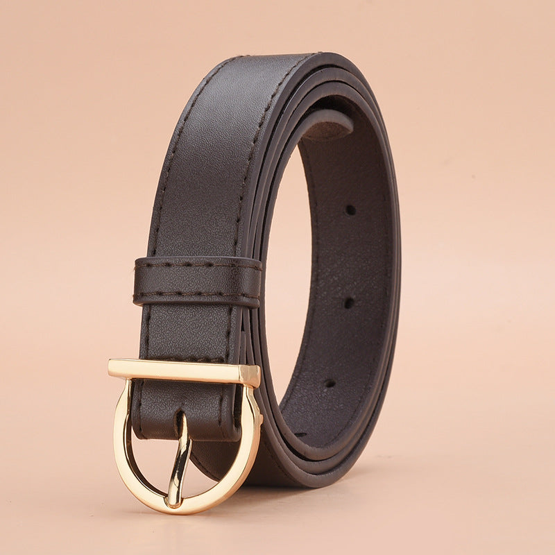 Luxury Soft Fashion Pin Buckle Women's Belt with Cargo Pants Jeans Windproof PU Leather Belts